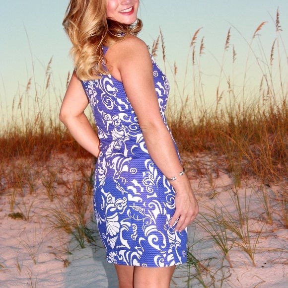 Lilly Pulitzer | Blue Tide Pools Beaded Shift Dress - Picture 4 of 15